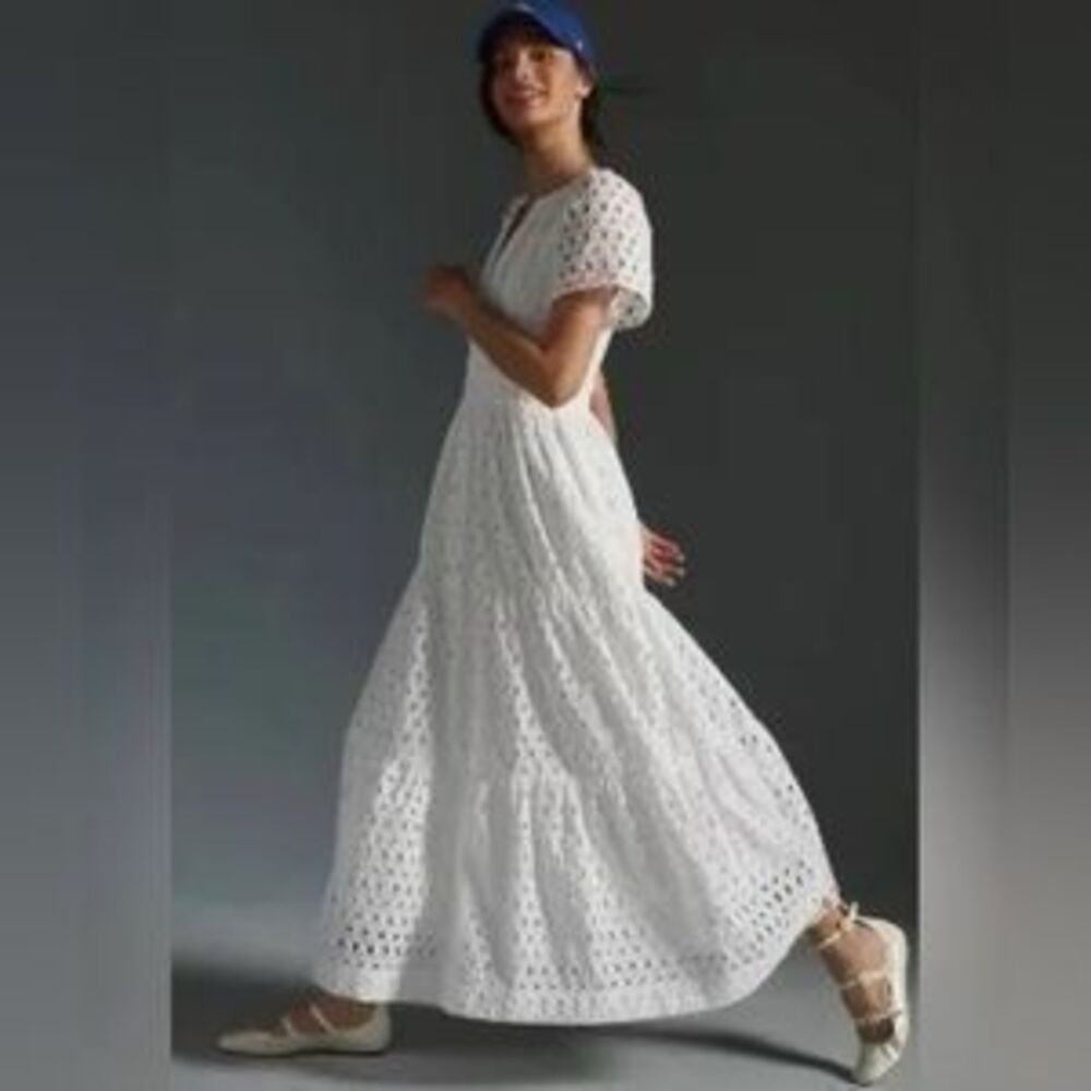 New Anthropologie The Somerset Dress: Eyelet Edition Size M - Picture 2 of 11